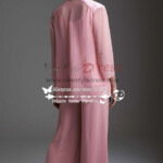 Pink Chiffon Women s Outfits Lovely With Jacket Trouser Suit For