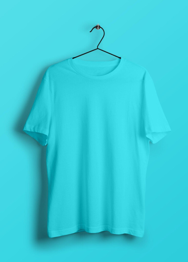 Plain Ocean Blue T Shirt CrazyMonk