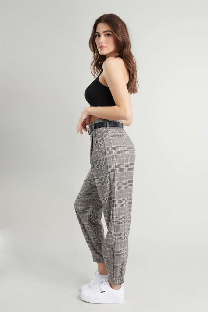 Pleated Plaid Pant