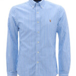 Polo Ralph Lauren Mens Blue Striped Button Down Oxford Shirt