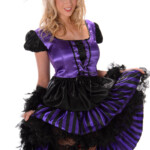 Purple And Black Saloon Girl Ladies Costume TV Book And Film