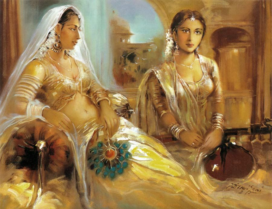 Rajput Princess And Her Maid Poster