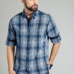 Roadster Men Blue White Checked Structured Casual Shirt Yooobid