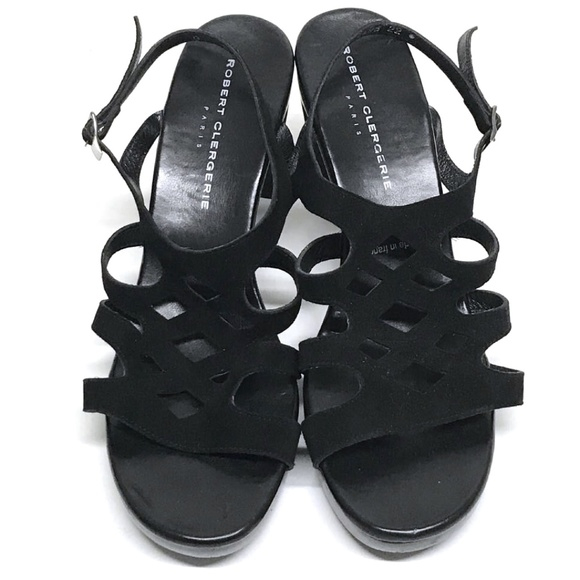 Robert Clergerie Shoes Robert Clergerie Black Suede Platform Sandals