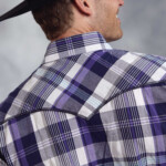 Roper Men s Purple Eastern Plaid Short Sleeve Snap Western Shirt