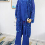 Royal Blue Beaded Mother Of The Bride Pant Suits Plus Size Trousers