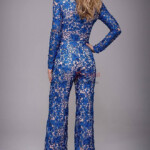 Royal Blue Lace Cocktail Pants Dresses Charming Evening Jumpsuit Wps 185