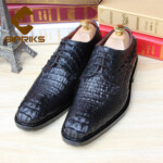 Sipriks Luxury Mens Goodyear Alligator Shoes Black Mens Crocodile Skin