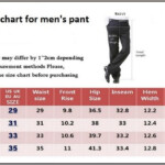 Size Chart For Men s Pant Mens Leather Pants Mens Pants Size Chart