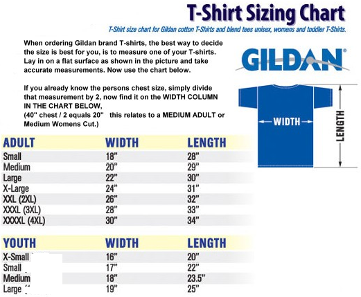 Gildan Women's T Shirt Size Chart - Size-Chart.net