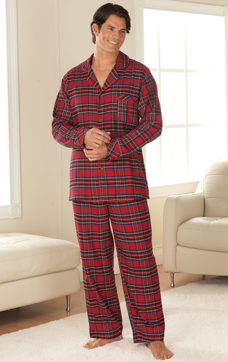 Stewart Plaid Flannel Men S Pajamas In Flannel Pajamas For Men - Size ...