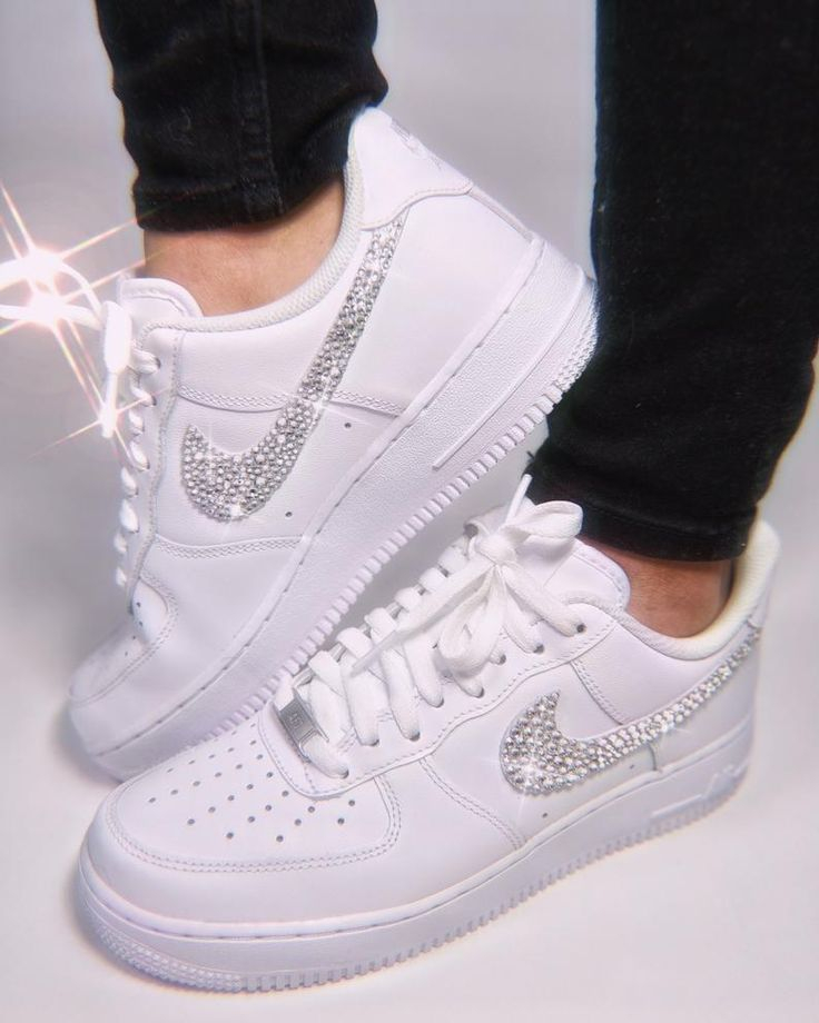 Swarovski Crystal Embellished Nike Air Force 1 Shoes Rhinestone Shoes 