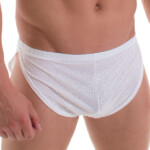 Swimsuit Cover Up Split Running Shorts In White Snakeskin Skinzwear