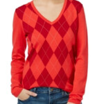 Tommy Hilfiger Tommy Hilfiger NEW Red Womens Size Medium M V Neck