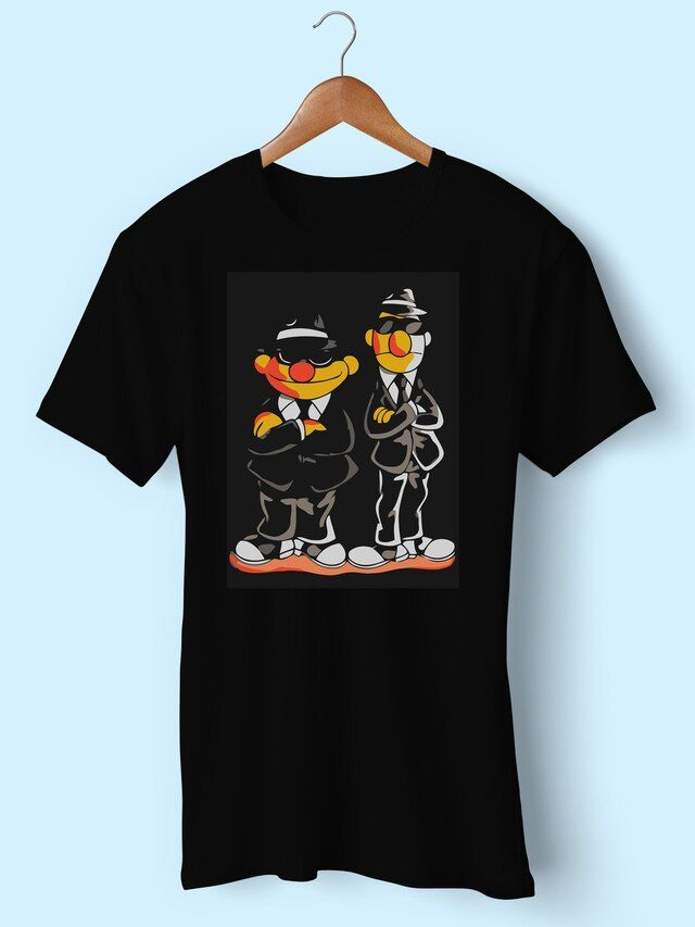 Vintage Taehyung Bts Ernie Bert Blues Brothers Inspired Men T Shirt 