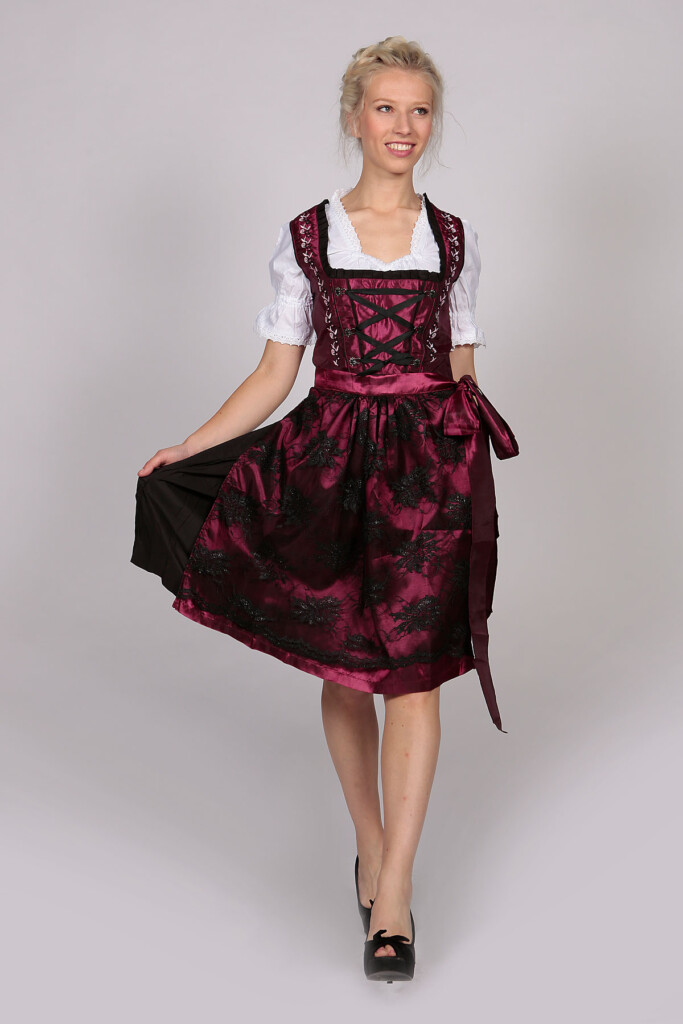 Vintage Traditional Dirndl Dress Maroon Lederhosen Store