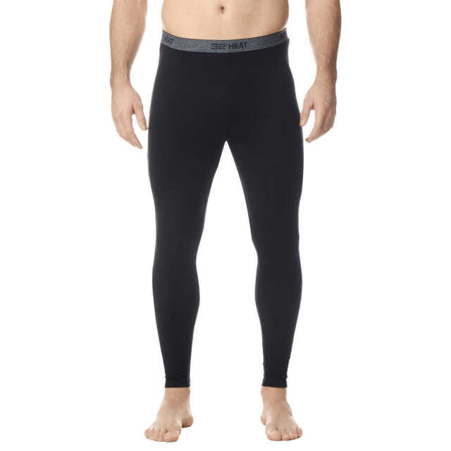 Weatherproof 32 Degrees Mens Performance Base Layer Pants Black S M L 