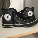 Women s Black Leather Converse Size 8 Mercari Leather Converse