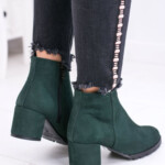 Women s Green Leather Boots Nicole Cheap And Fashionable Shoes At