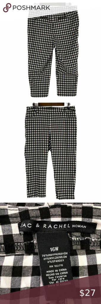 Zac Rachel Woman Black White Check Cropped Pants Zac And Rachel 