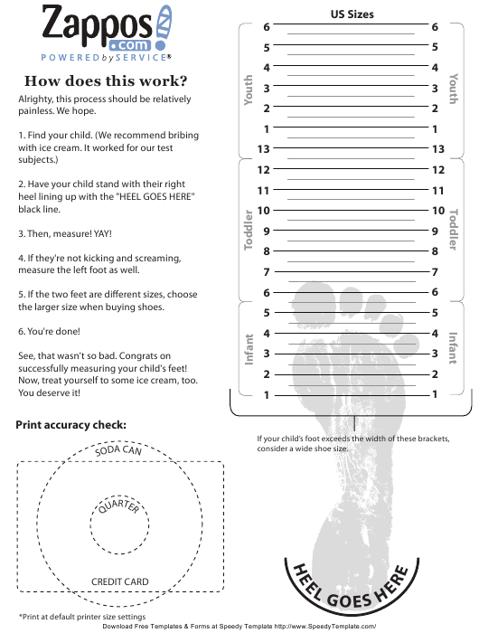 Zappos Kid Shoe Size Chart Download Printable PDF Templateroller