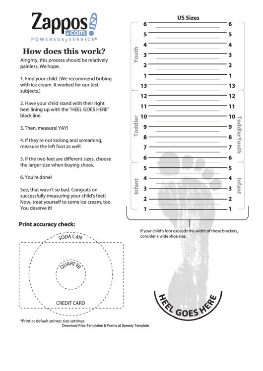 Zappos Kid Shoe Size Chart Printable Pdf Download